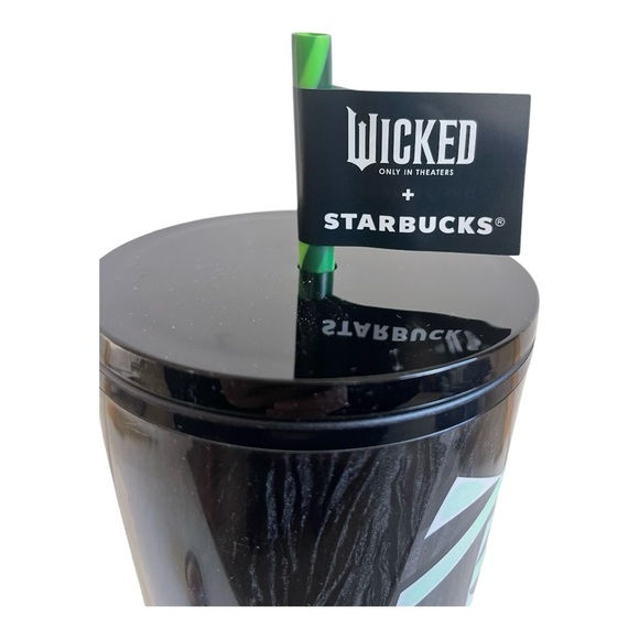 Wicked x Starbucks Black Glow in the Dark Defy Gravity Cold Cup 20 Ounce Venti - Picture 3 of 5